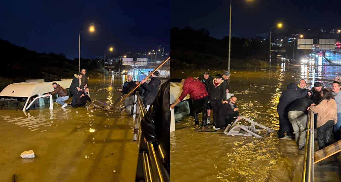 Sele kapılan minibüste can pazarı