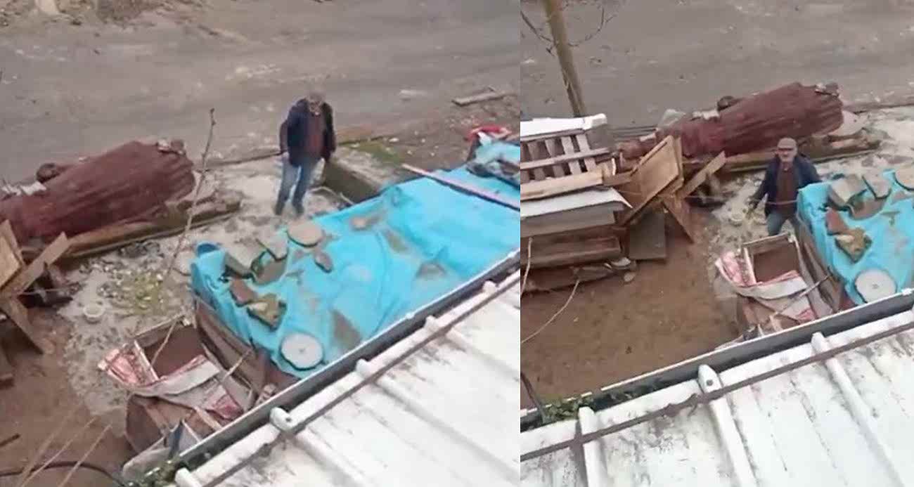 Arnavutköy’de komşuların kavgası kamerada