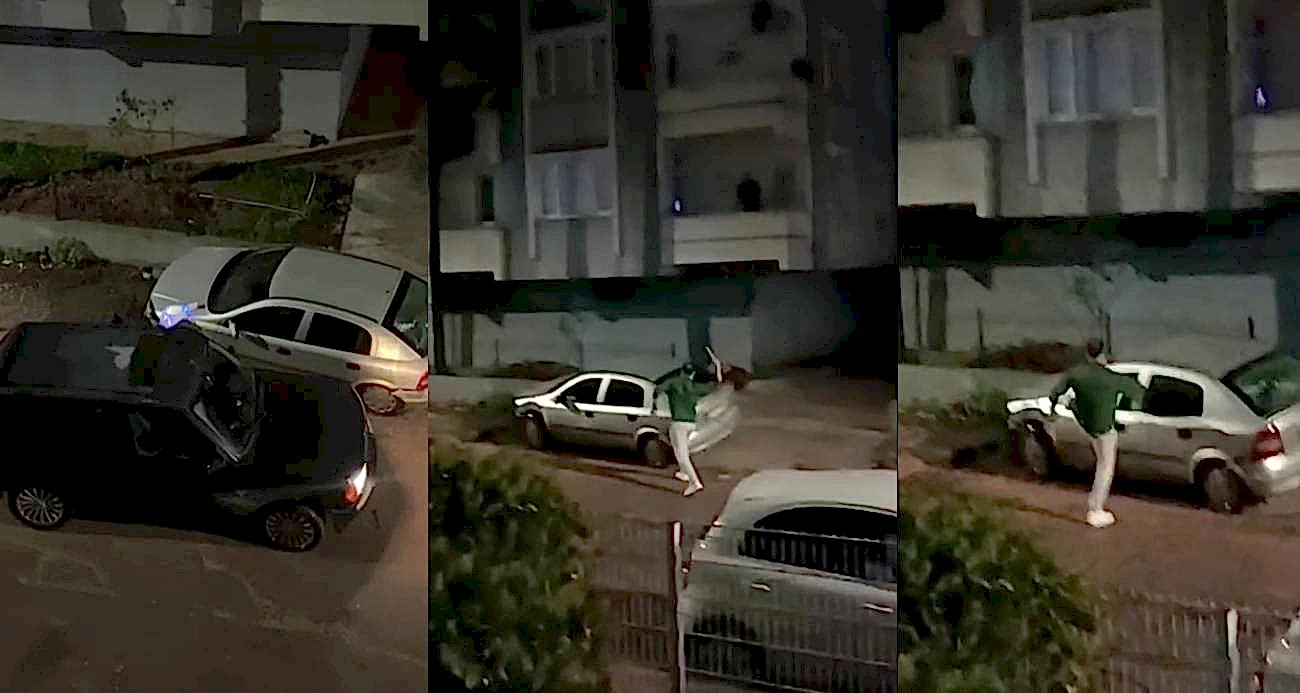 Çarptığı araca levye ile saldırdı, giderken ışıklı çiçek buketi bıraktı - ASAYİŞ